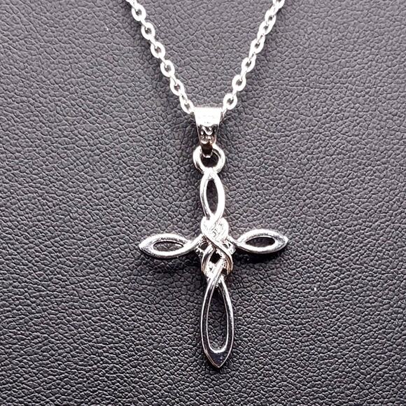 925 Silver Celtic Knot Cross Necklace Women's BOHO Christmas Anniversary Gift